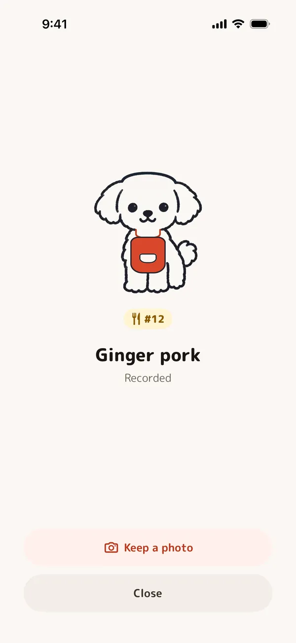 The dog celebrating right after tapping Made it!, with the 12th time recorded